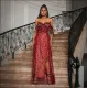 New fashionable tassel strapless slit dress, long skirt dress