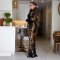 Fashionable sequined long sleeved skirt with wrapped buttocks and fish tail, slim fit long skirt