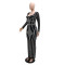 Sexy rhinestone oversized collar, hip hugging elastic long, slightly flared dress, slim fit, long sleeved women's clothing