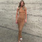 Spring new spicy girl round neck hip hugging long dress, fashionable and sexy slim fit sleeveless dress