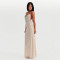 French polka dot suspender collar dress cross-border new fashionable and sexy sleeveless chiffon backless long dress