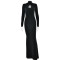 Ladies' elegant high neck fishtail dress cross-border sexy round neck long sleeved tight fitting dress