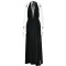 New sexy hanging neck backless shiny silk long dress cross-border hot selling V-neck slit slim fit dress
