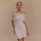 Women's sexy off shoulder dress, European and American sexy strapless slim fit with ruffled edges and hip hugging skirt