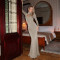 Ladies' elegant high neck fishtail dress cross-border sexy round neck long sleeved tight fitting dress