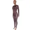 Fashion women's brown two-piece set, sexy tight pants, long sleeved two-piece set