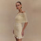 Women's sexy off shoulder dress, European and American sexy strapless slim fit with ruffled edges and hip hugging skirt