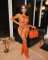 Fashionable and sexy hollow valley abstract dress