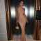 Spring new spicy girl round neck hip hugging long dress, fashionable and sexy slim fit sleeveless dress