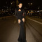 Ladies' elegant high neck fishtail dress cross-border sexy round neck long sleeved tight fitting dress