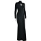 Ladies' elegant high neck fishtail dress cross-border sexy round neck long sleeved tight fitting dress