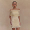 Women's sexy off shoulder dress, European and American sexy strapless slim fit with ruffled edges and hip hugging skirt