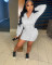 Women's Autumn/Winter New Fashion Chicken Eye Strap Short Skirt Solid Color High Waist Waist Tightening Dress