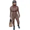 Fashion women's brown two-piece set, sexy tight pants, long sleeved two-piece set