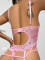 Black lace sexy patchwork perspective slim fit with leg circumference lace bra set for women