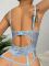 Black lace sexy patchwork perspective slim fit with leg circumference lace bra set for women