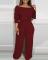 women's new fashionable and elegant plus size wide leg jumpsuit