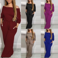 women's new fashionable and elegant plus size wide leg jumpsuit