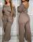 women's new fashionable and elegant plus size wide leg jumpsuit