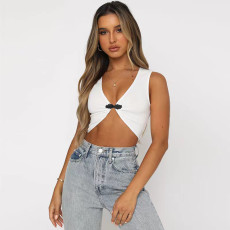 women's fashionable and sexy buckle women's vest