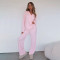 Spring and Autumn Home Comfortable Long Sleeve Collar Single breasted Top Straight Pants Set