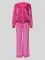 Autumn and winter women's fashionable loose velvet hooded long sleeved zipper straight leg pants set