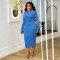 Sexy rhinestone elastic wrap with exposed buttocks and split back dress