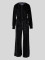 Women's solid color hooded casual zipper sports velvet jacket pants set