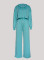 Ladies' casual long sleeved zipper hooded top with pockets, elastic waist, straight leg pants set