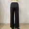 Fashionable and casual spliced waistband drawstring drawstring, slim fit straight tube versatile commuting pants