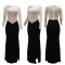 Round neck high slit hot stamping dress, fashionable dress
