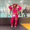 Autumn and winter hooded thick printed women's fashion label spicy girl