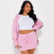 Fashion positioning printed short skirt set, new hooded sweatshirt in stock