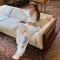 Women's fashion positioning printed hoodie hooded casual set