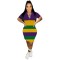 Four season commuting positioning: digital printed shirt collar, short sleeved dress, short skirt