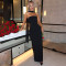 New strapless and waist cinching women's long dress with elegant ribbons, backless and sexy hip hugging dress