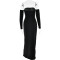 Hot selling pleated long sleeved women's long skirt, fashionable and sexy, hip hugging slim fit dress