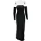 Hot selling pleated long sleeved women's long skirt, fashionable and sexy, hip hugging slim fit dress