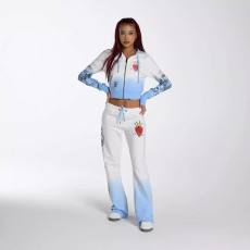 Women's fashion positioning, printed fashion, casual suit