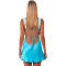New women's sexy short skirt with patchwork suspender, backless satin sleeveless slim fit dress