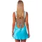 New women's sexy short skirt with patchwork suspender, backless satin sleeveless slim fit dress