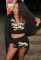 Women's fashion positioning printed short skirt set