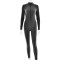 Fashionable and sexy zipper solid color leggings long sleeved round neck tight jumpsuit
