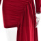 Dress sexy round neck long sleeved pleated ribbon slim fit hip hugging dress
