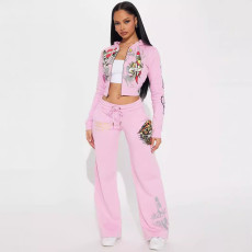 fashion positioning printed pants set