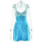 New women's sexy short skirt with patchwork suspender, backless satin sleeveless slim fit dress