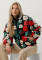 Autumn and winter new retro three-dimensional flower temperament loose zipper cardigan women's clothing