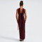New strapless and waist cinching women's long dress with elegant ribbons, backless and sexy hip hugging dress
