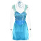 New women's sexy short skirt with patchwork suspender, backless satin sleeveless slim fit dress