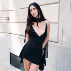 New hot selling women's short skirt fashionable and sexy backless camisole slim fit dress